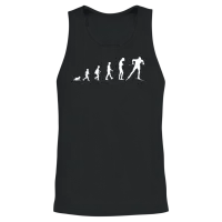 Evolution to Skiing Athlete Silhouette Design Unisex Tank Top - Black – 2