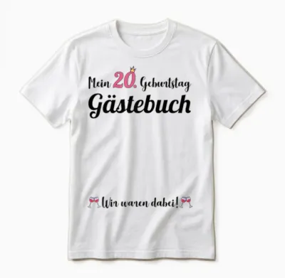 20. Geburtstag 20 Jahre Party Gästebuch Frauen Unisex T-Shirt - White