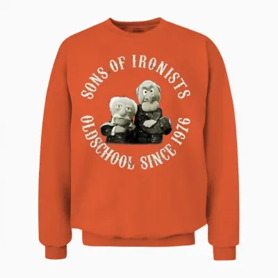 Disney the Muppets Waldorf & Statler Sons of Ironists T-Shirt, Black Unisex Sweatshirt - Orange