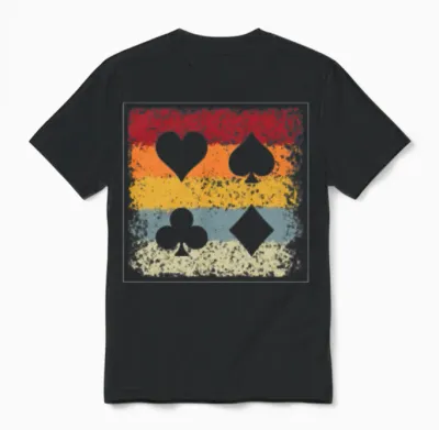 Poker Retro Unisex T-Shirt - Black