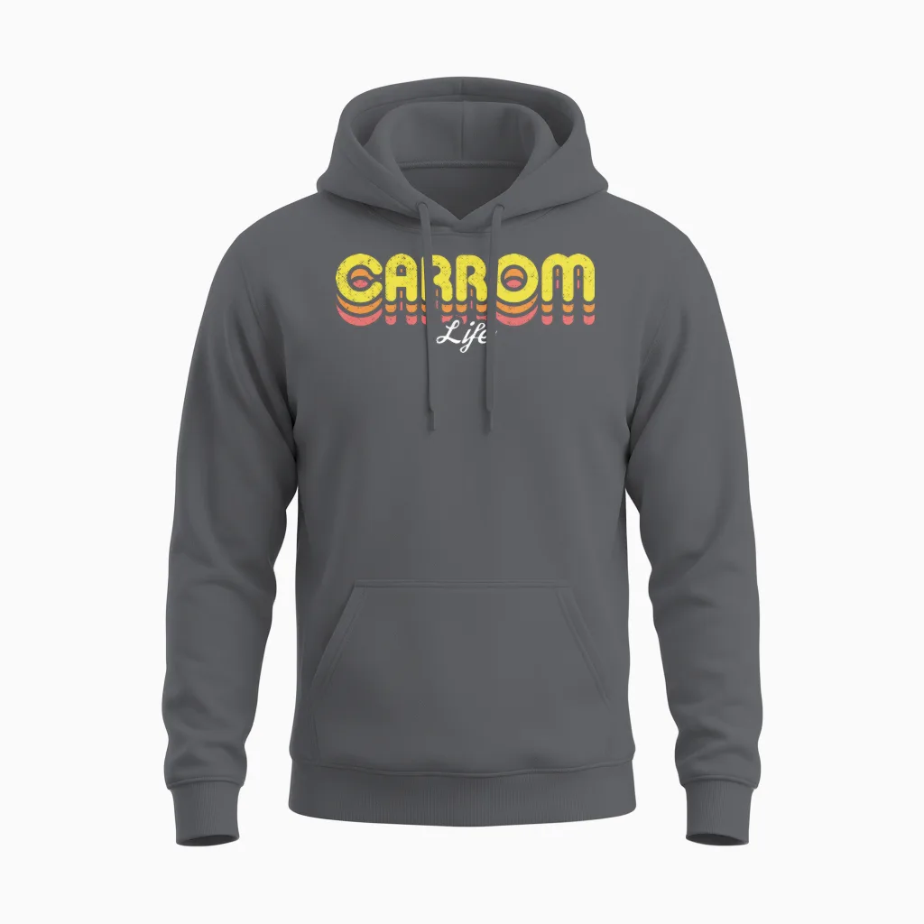 Retro Carrom Life Unisex Hoodie - Charcoal