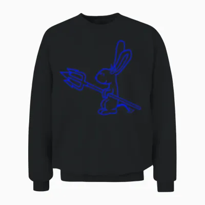 Rabbit Devil Demon Evil Satan Hell Trident Costume Unisex Sweatshirt - Black