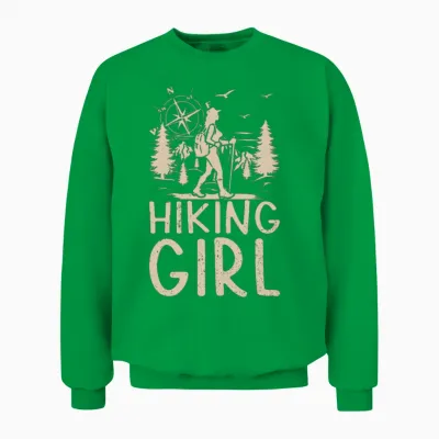 Mountain Hiking Girl Hiking Girl Unisex Sweatshirt - Irish Green