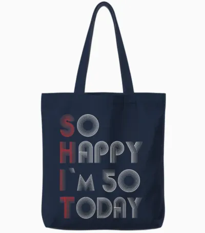 50th Birthday Tote Bags - Navy