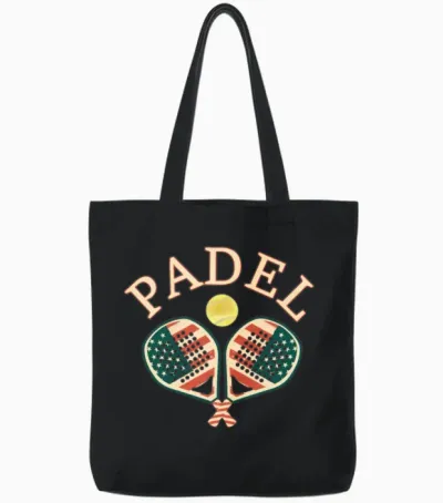 Padel American Tote Bags - Black