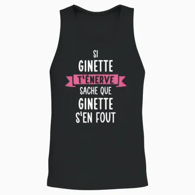 Gift Woman Humour Name Personalised Ginette T-Shirt, Black, Female X-Small Unisex Tank Top - Black
