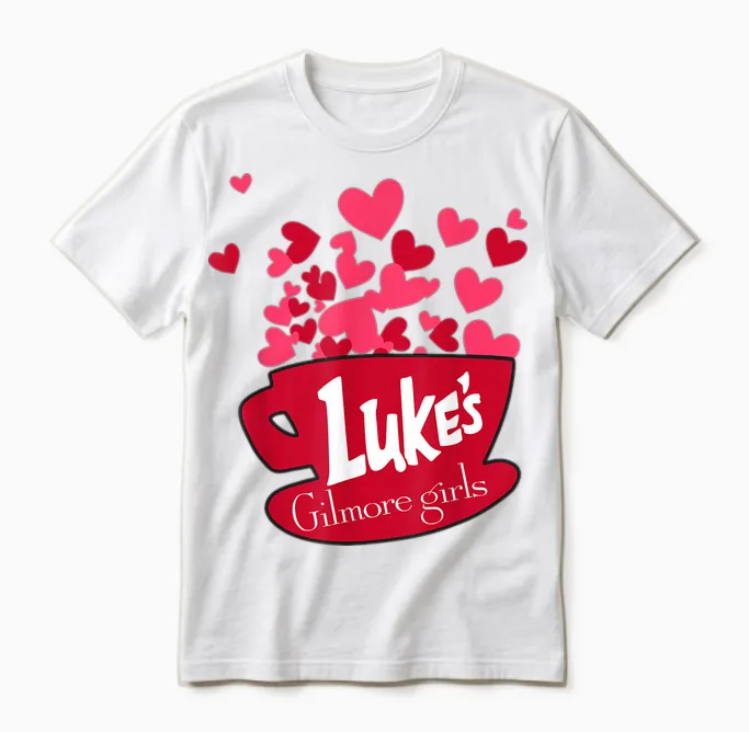Gilmore Girls Luke's Cup Valentine Unisex T-Shirt in White
