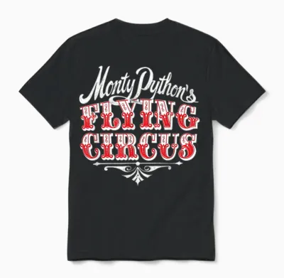 Monty Python Flying Circus Red Unisex T-Shirt - Black
