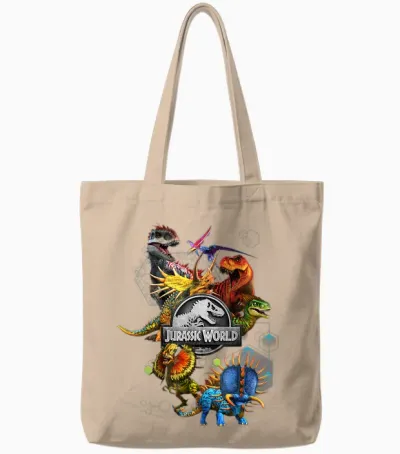 Jurassic World Genetic Dinosaur Mashup Tote Bags - Natural