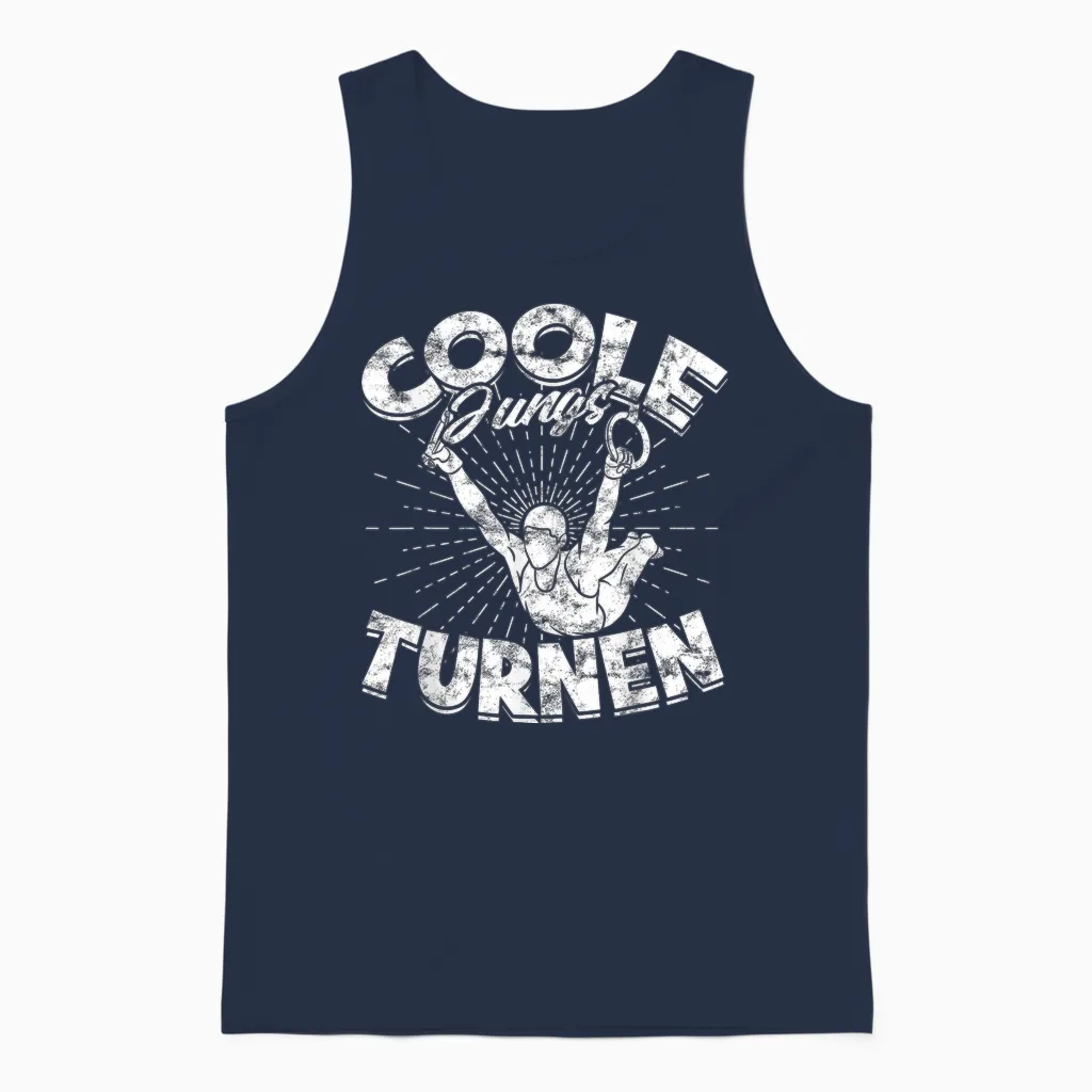 Kinder Jungen Turnen Geschenke Turner Coole Jungs Turnen T-Shirt - Schwarz, Kurzarm, S, Cartoon, Sport, Kinder, Jungen, Turner Unisex Tank Top in Navy