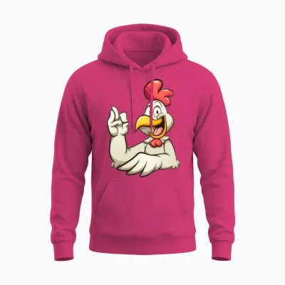 Funny Chicken Design Unisex Hoodie - Heliconia