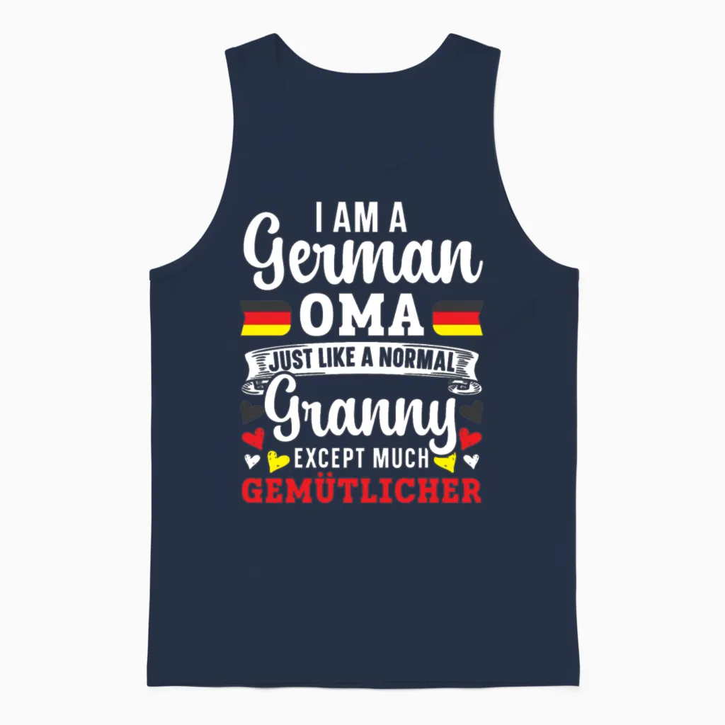 I Am a German Oma Grandma Deutschland Germany Unisex Tank Top in Navy