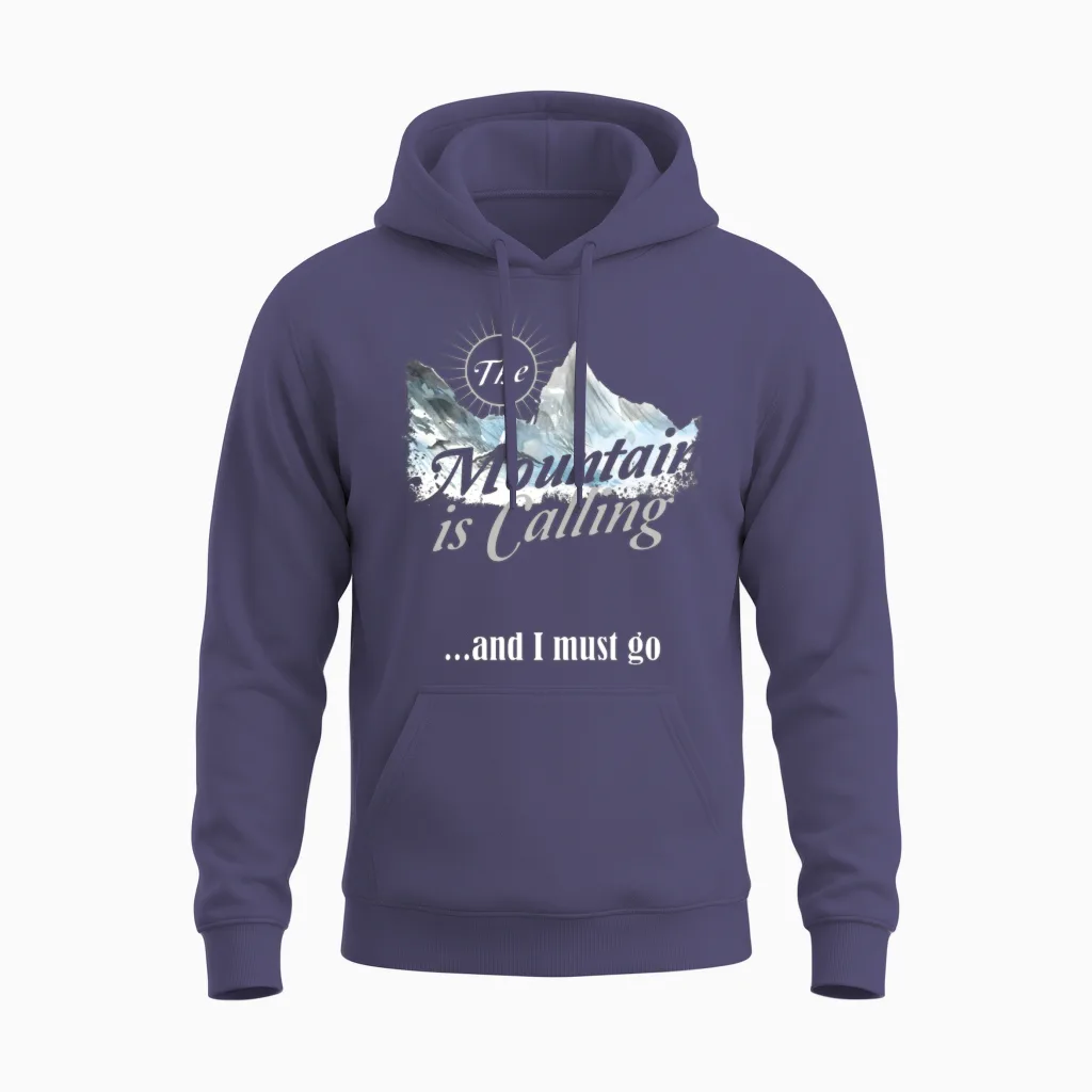 Hiking Mountain Is Calling Hike Vintage Unisex Hoodie in Heather Sport Dark Navy