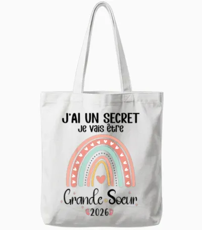 Child Future Big Sister 2026 Je Vais Etre Grande Soeur Tote Bags - White