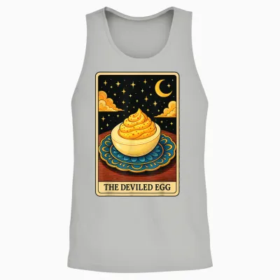 The Deviled Egg Tarot Card Unisex Tank Top - Ash