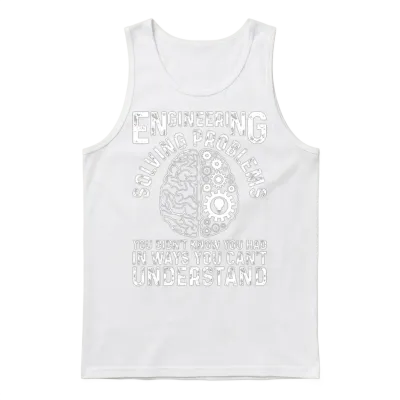 Engineer Saying Engineering Gear Brain Technician Unisex Tank Top - White
