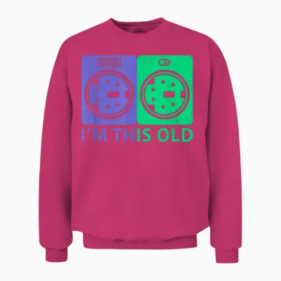 I Am This Old Shirt I Keyboard Mouse Nostalgia Unisex Sweatshirt - Heliconia