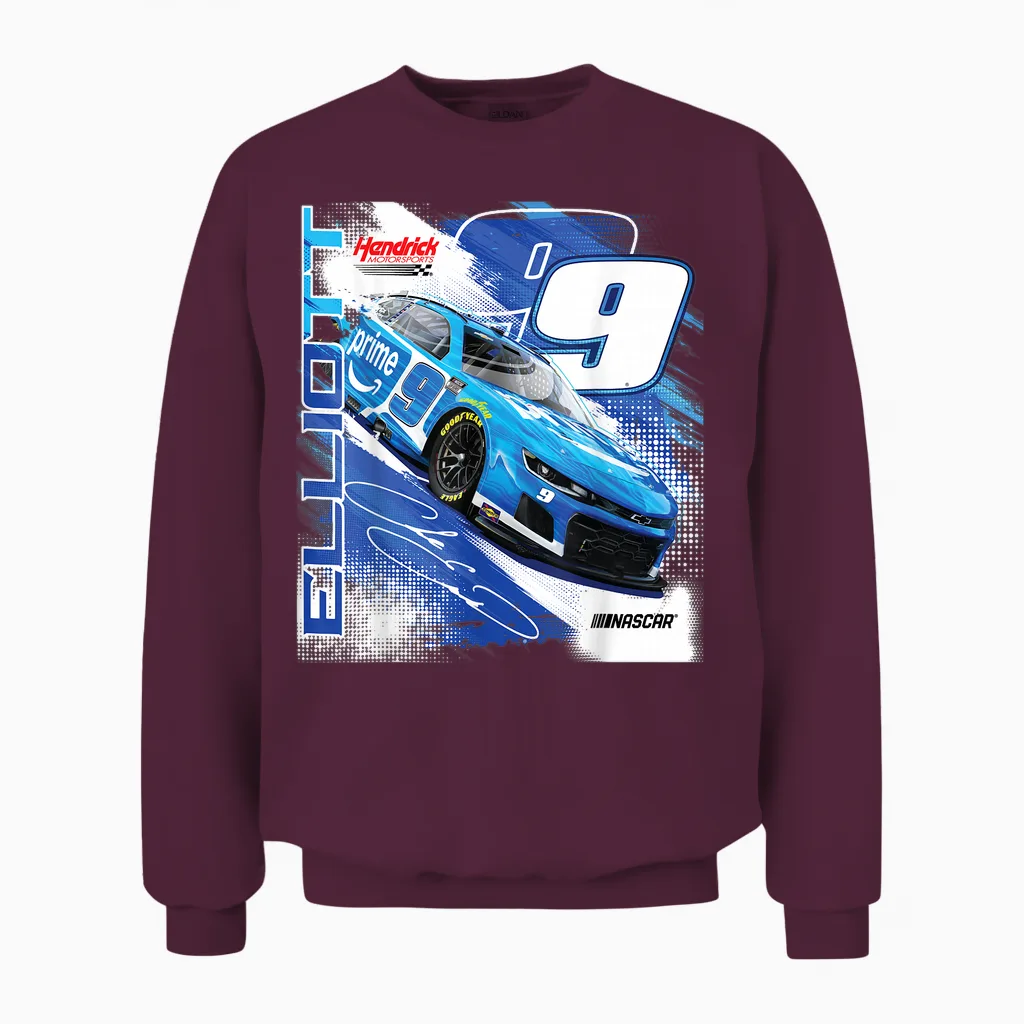 Nascar - Chase Elliott #9 Prime - Hendrick Motorsports Unisex Sweatshirt in Maroon