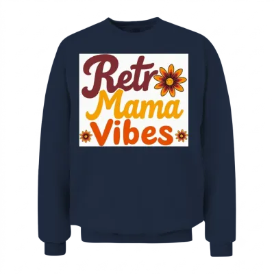 Retro Mama Vibes Unisex Sweatshirt - Navy