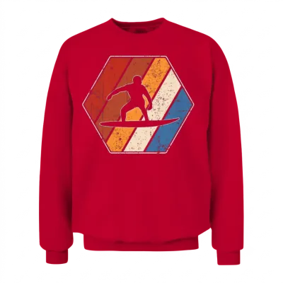 Surfer Retro Unisex Sweatshirt - Red