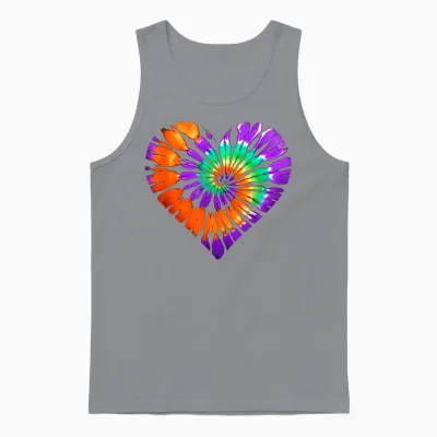 Halloween Heart Tie Dye Colorful Boys Girls Kids T-Shirt, Black, S Unisex Tank Top - Sport Grey