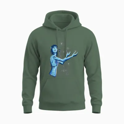 Avatar: Fire and Ash Kiri Surrounded by Woodsprites Unisex Hoodie - Military Green