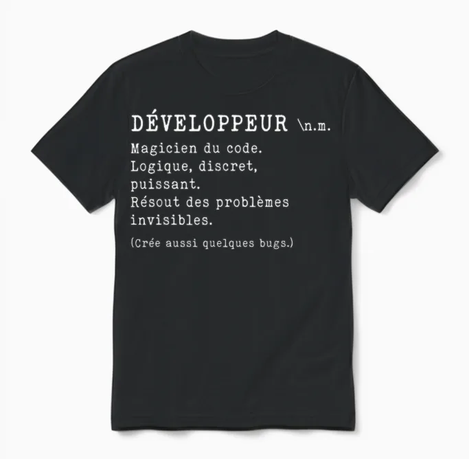 Développeur Définition Drôle Cadeau Humour Informatique Unisex T-Shirt in Black
