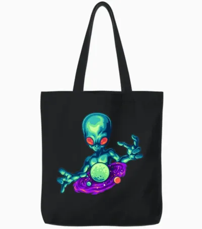 Alien His Universe Tote Bags - Black