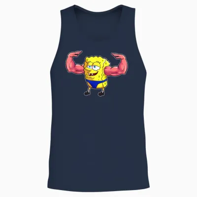 Mademark X Spongebob Squarepants - Spongebob Musclebob Squarepants Unisex Tank Top - Navy