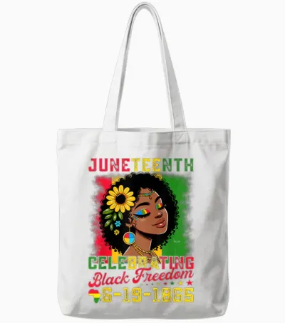 Juneteenth Shirts Women Celebrating Black Freedom Day 1865 Tote Bags - White