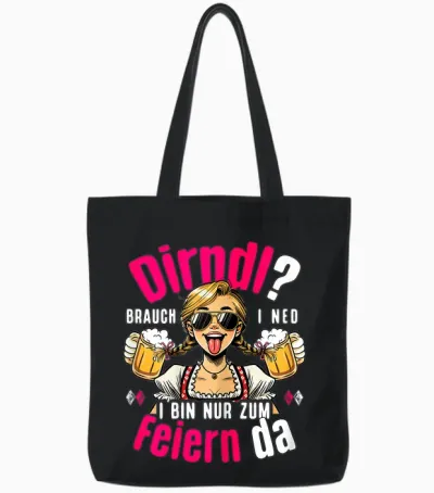 Suitable for Oktoberfest Outfit Women's Costume Shirt Costume Tote Bags - Black