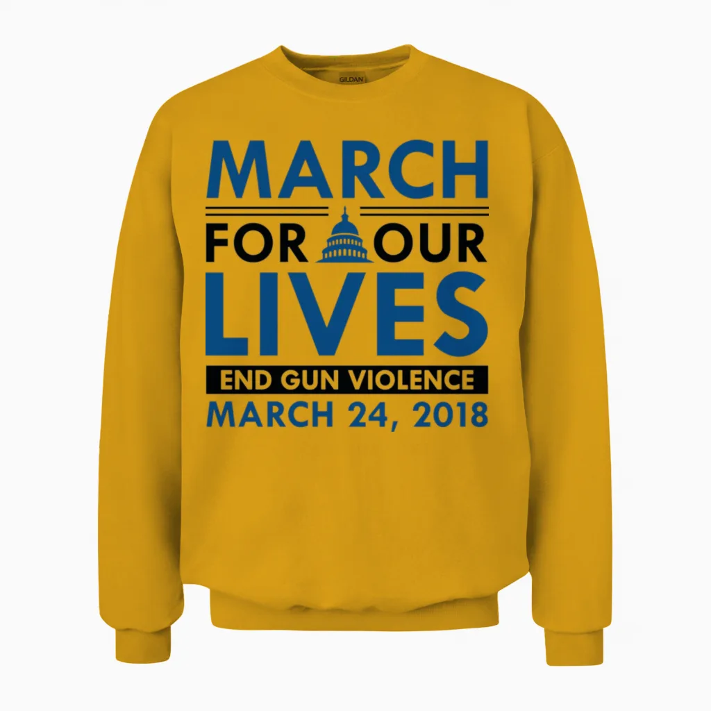 March for Our Lives Unisex Sweatshirt in Gold