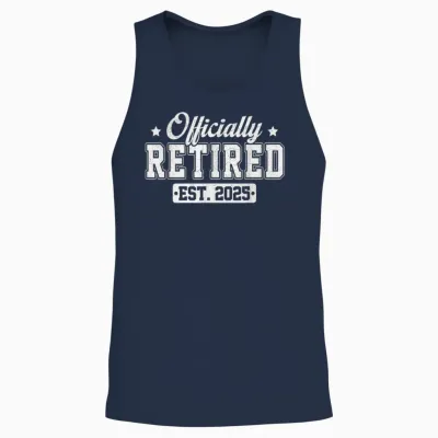 Vintage Officially Retired 2025 Funny Retirement 2025 Humor Unisex Tank Top - Navy
