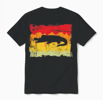 Crocodile Retro Unisex T-Shirt - Black
