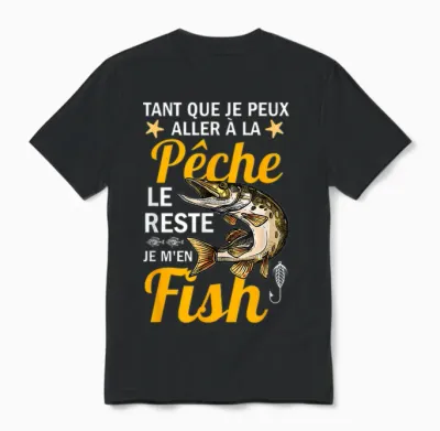 Fisherman the Rest I M'en Fish Fish Humour Fishing Idea T-Shirt, Black, S Unisex T-Shirt - Black