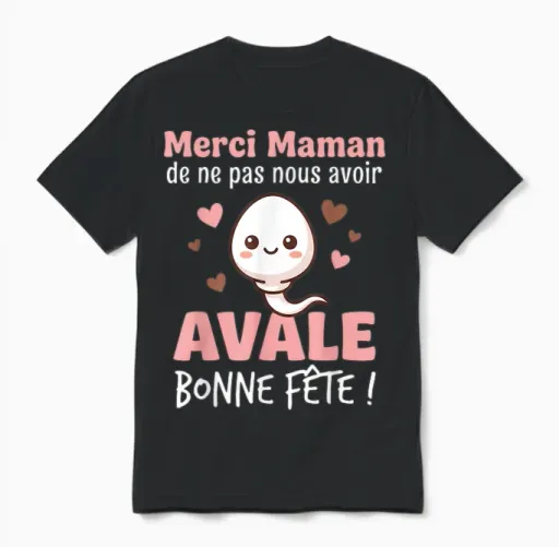 Merci Maman De Ne Pas Nous Avoir Avalé Avale Bonne Fête Unisex T-Shirt in Black