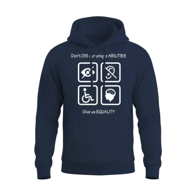 Equality for People with Disabilites Unisex Hoodie - Navy