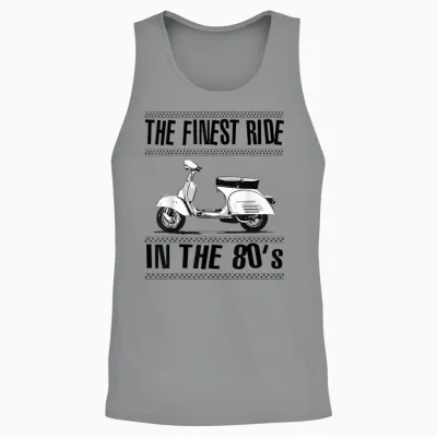 Finest Ride in the 80s Ska Reggae Mod Scooter Bicolore Unisex Tank Top - Sport Grey