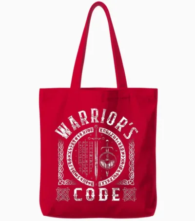 Viking Shirt, Warrior's Code Tee, Gift For Tote Bags - Red