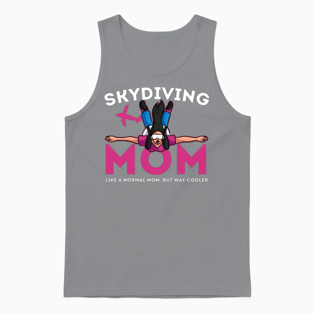 Skydiving Mom Base Jumping Parachute Extreme Sport Unisex Tank Top in Sport Grey