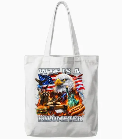 Wtf Is a Kilometer 4th of July Tote Bags - White