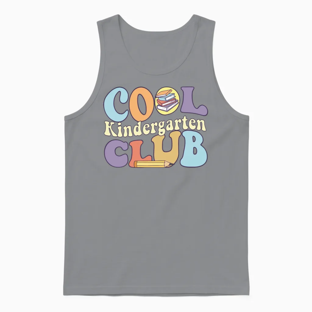 Cool Kindergarten Club Teacher Student Back To Unisex Tank Top in Sport Grey