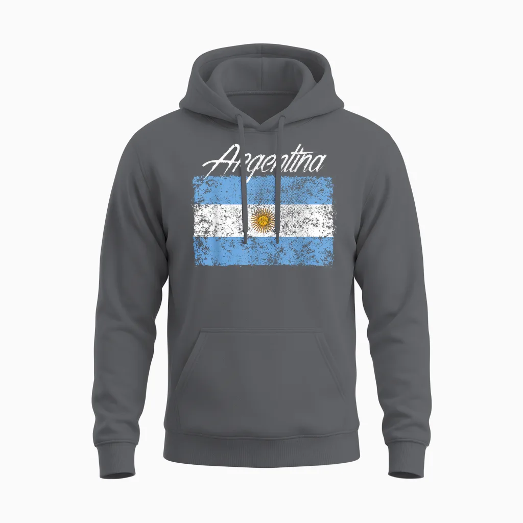 Argentina Flag Argentinian Unisex Hoodie in Charcoal