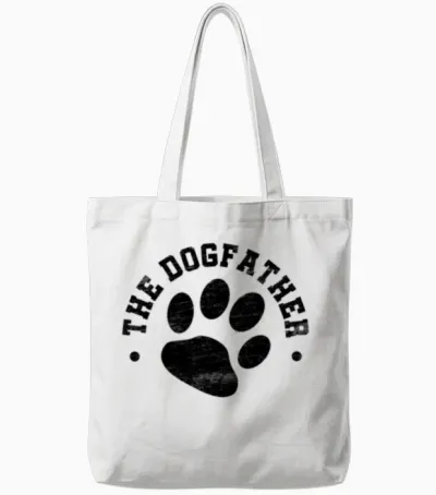 The Dogfather Dog Paw Gift Tote Bags - White