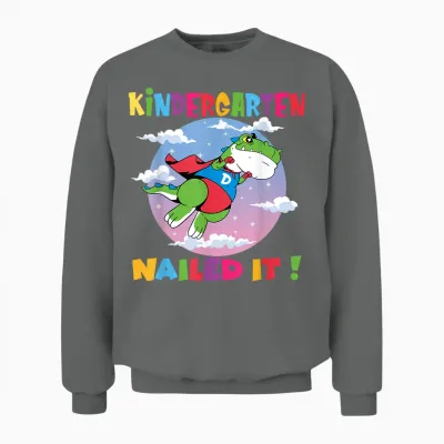 Maternelle Nailed It Graduation Class of 2026 Kids T Rex Unisex Sweatshirt - Graphite Heather