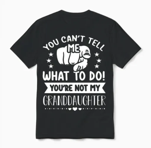 Grandpa Grandfather Saying Granddaughter Birthday Unisex T-Shirt in Black
