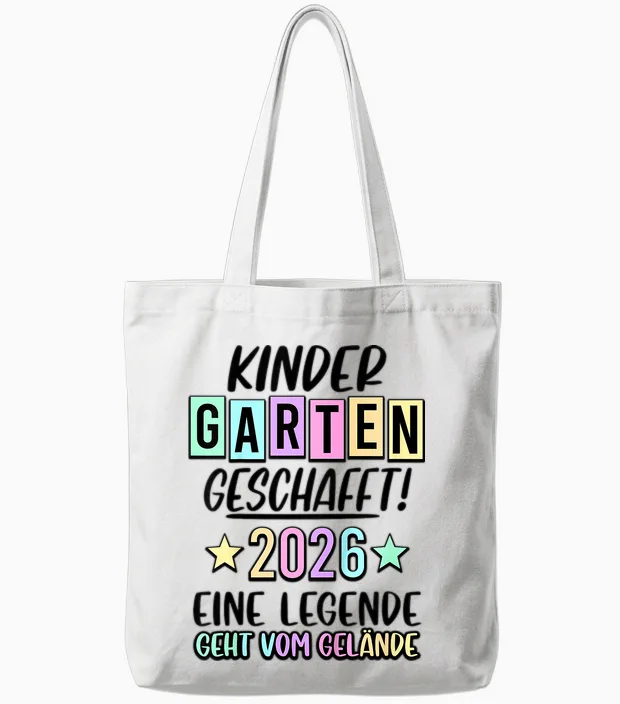 Kinder Bye Bye Kindergarten Geschafft 2025 Kita Abschluss Tote Bags in White