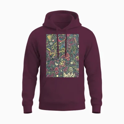 60s Retro Style Unisex Hoodie - Maroon