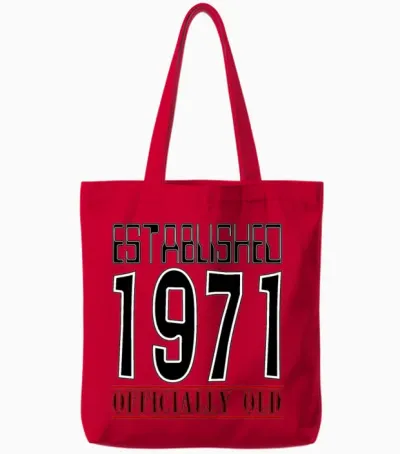 1971 Official Old Black Tote Bags - Red