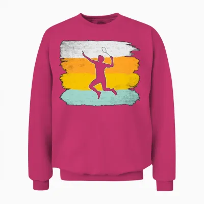 Badminton Retro Unisex Sweatshirt - Heliconia